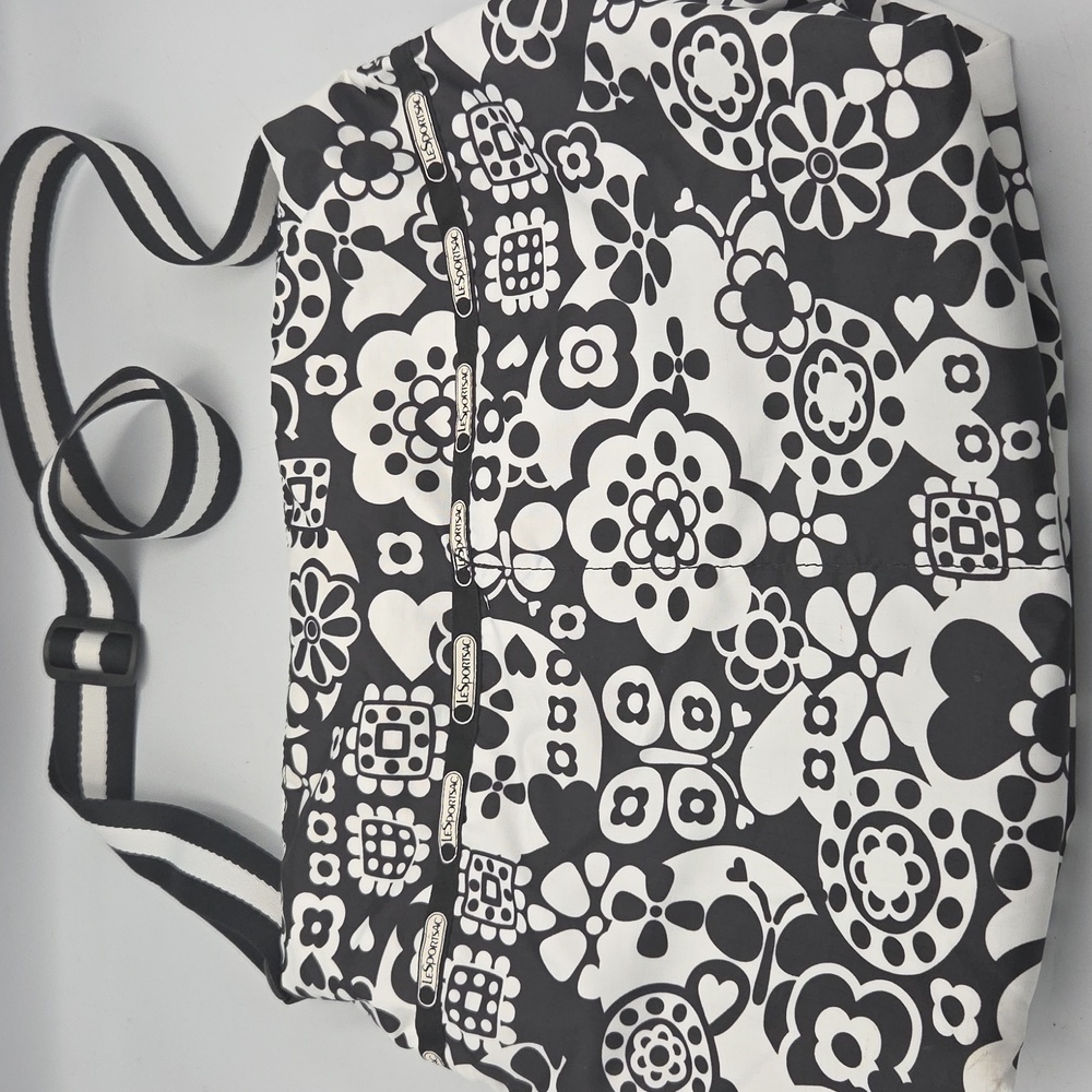 Lesportsac Monochrome Floral Crossbody Bag